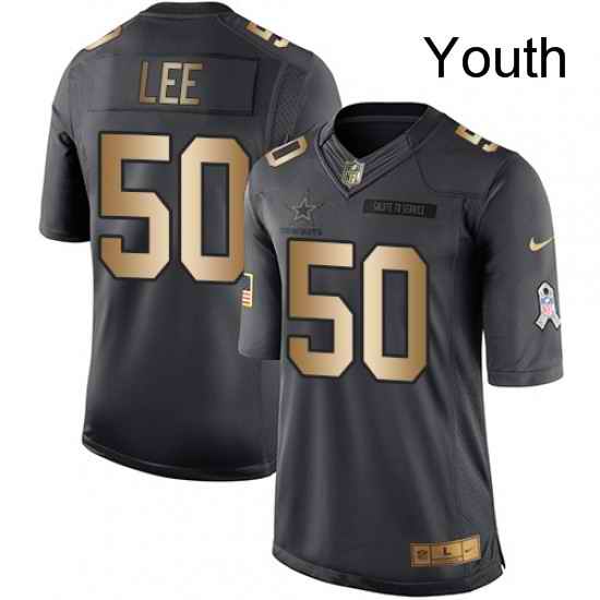 Youth Nike Dallas Cowboys 50 Sean Lee Limited BlackGold Salute to Service NFL Jersey